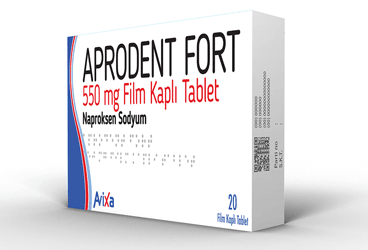 APRODENT FORT 550 mg film 20 tablet { Avixa İlaç } kutu görseli