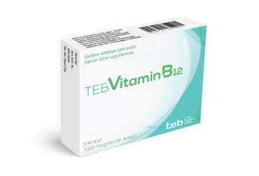 TEB VITAMIN B12 1000 mcg/ml IM enjeksiyon çözelti içeren ampül kutu görseli