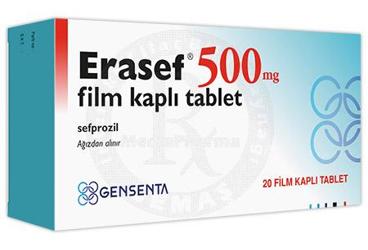 ERASEF 500 mg film kaplı tablet (20 tablet) kutu görseli