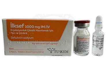 ILKSEF 1000 mg IM/IV enjeksiyonluk çözelti hazırlamak için toz ve çözücü kutu görseli