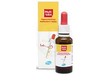 MULTI-TABS VITAMIN ACD DROPS 0-1 YAS için oral damla kutu görseli