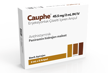 CAUPHE 45.5 mg/2 ml IM/IV enj. çöz. içeren ampül { Menta-Pharma } kutu görseli