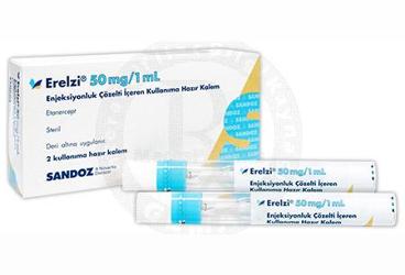 ERELZI 50 mg/1 ml enjeksiyonluk çözelti içerenkullanıma hazır kalem kutu görseli