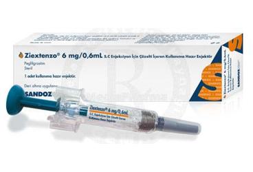 ZIEXTENZO 6 mg/0.6 ml S.C enjeksiyon için çözelti içeren kullanıma hazır enjektör kutu görseli