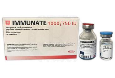 IMMUNATE 1000 IU IV infüzyon için liyofilize toz içeren flakon { Eczacibasi-Baxalta } kutu görseli