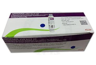 ADYNOVATE 250 IU/2ml IV enjeksiyonluk çözelti hazırlamak için liyofilize toz ve çözücü (1 flakon) kutu görseli