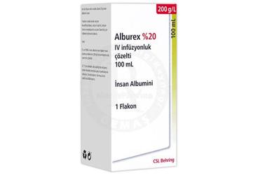 ALBUREX %20 IV infüzyonluk çözelti. 100 ml kutu görseli