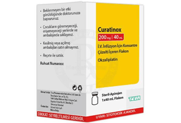 CURATINOX 200 mg/40 ml IV infüzyon için konsantre çözelti içeren 1 flakon kutu görseli