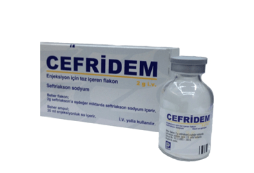CEFRIDEM 2 gr I.M.enjeksiyon için toz içeren flakon kutu görseli
