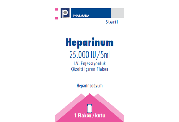 HEPARINUM 25000 IU/5 ml I.V. enjeksiyonluk çözelti içeren 10 flakon kutu görseli