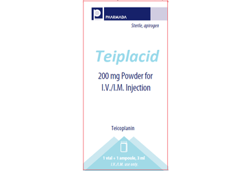 TEIPLACID 200 mg I.V./I.M enjeksiyonluk çözelti hazırlamak için liyofilize toz ve çözücü kutu görseli
