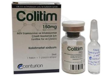 COLISITIM 150 mg IM/IV enjeksiyonluk ve inhalasyonLUK çözelti hazırlamak için liyofilize toz ve çözücü kutu görseli