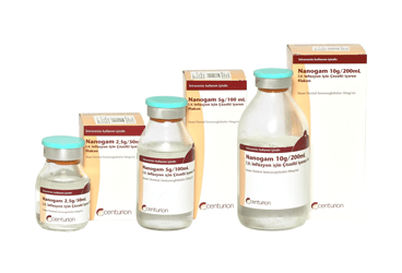 NANOGAM 5 G/100 ml IV infüzyon için çözelti içeren flakon { Centurion Pharma } kutu görseli