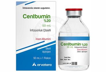 CENTBUMIN %20 50 ml infüzyonluk çözelti (1 flakon) kutu görseli