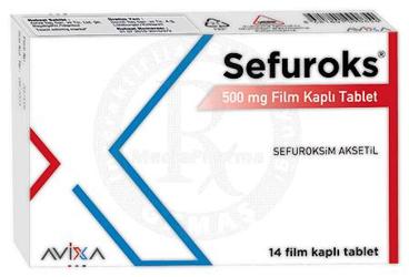 SEFUROKS 500 mg film kaplı tablet (14 tablet) kutu görseli
