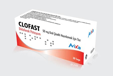 CLOFAST 50 mg oral çözelti hazırlamak için toz (30 saşe) kutu görseli