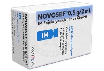 NOVOSEF 0.5 G /2 ml IM enjeksiyonluk toz ve çözücü kutu görseli