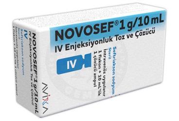 NOVOSEF 1 G/10 ml IV enjeksiyonluk toz ve çözücü kutu görseli
