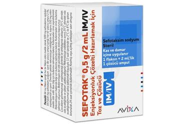 SEFOTAK 0.5 G/2 ml IM/IV enjeksiyonluk çözelti hazırlamak için toz ve çözücü kutu görseli