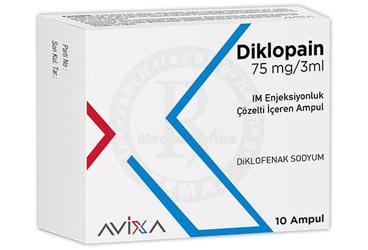 DIKLOPAIN 75mg/3ml IM enjeksiyonluk çözelti (10 ampül) kutu görseli