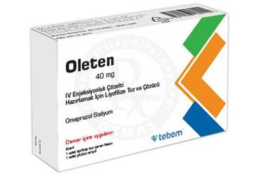 OLETEN 40 mg IV enjeksiyonluk çözelti hazırlamak için liyofilize toz ve çözücü (1 flakon) kutu görseli
