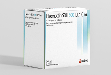 HAEMOCTIN SDH 500 IU / 10 ml IV enjeksiyonluk toz ve çözücü (1 flakon) kutu görseli