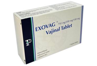 EXOVAG 750mg/200mg/100 mg vaginal tablet (7 tablet) kutu görseli