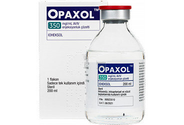 OPAXOL 350 mg I/ml IA/IV/INTRATEKAL enjeksiyonluk çözelti (1x200ML) kutu görseli