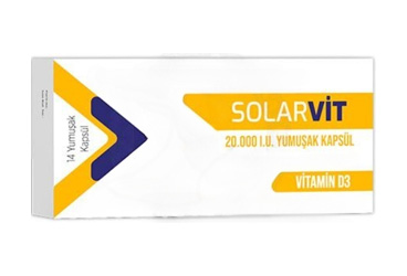 SOLARVIT 20.000 I.U yumuşak kapsül (14 KPS) kutu görseli