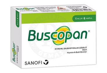 BUSCOPAN 20 mg/ml enjeksiyonluk çözelti (6 ampül) { Opella } kutu görseli