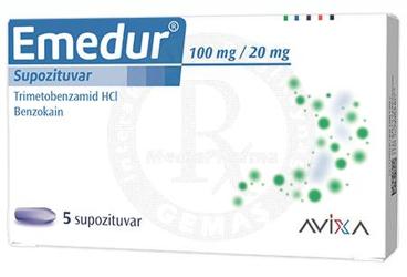 EMEDUR 100 MG+20 mg 5 suppozituar { Opella } kutu görseli