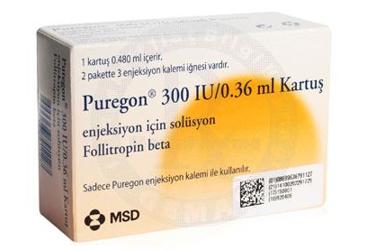 PUREGON 300 IU/ 0.36 ml S.C enj için sol içeren 1 kartuş kutu görseli