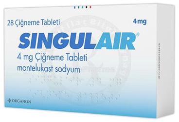 SINGULAIR 4 mg çiğneme tableti (28 tablet) kutu görseli