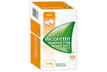 NICORETTE FRESHFRUIT 2 mg MEYVELI SAKIZ 105 tablet kutu görseli