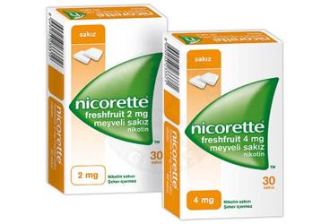 NICORETTE FRESHFRUIT 4 mg 30 MEYVELI SAKIZ kutu görseli
