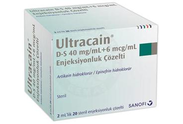 ULTRACAIN DS 2 ml 20 ampül kutu görseli