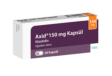 AXID 150 mg 28 kapsül kutu görseli