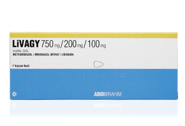 LIVAGY 750 mg/200 mg/100 mg vaginal ovül (7 adet) kutu görseli