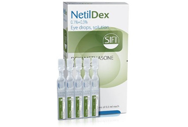 NETILDEX göz damlası %0.1 DEKSAMETAZON + %0.3 NETILMISIN 0.3 ml × 20 adet kutu görseli