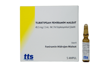 TURKTIPSAN FENIRAMIN MALEAT 45.5 mg/2 ml IM/IV ampül (5 ampül) kutu görseli