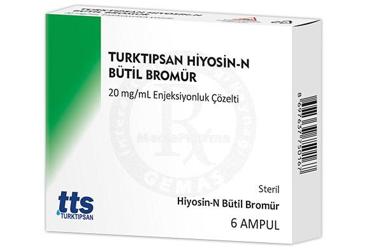 TURKTIPSAN HIYOSIN-N BUTIL BROMUR 20 mg/ml enjeksiyonluk çözelti (6 ampül) kutu görseli
