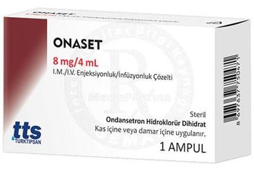 ONASET 8 mg/4 ml I.M./I.V.enjeksiyonluk/infüzyonluk çözelti (1 ampül) kutu görseli