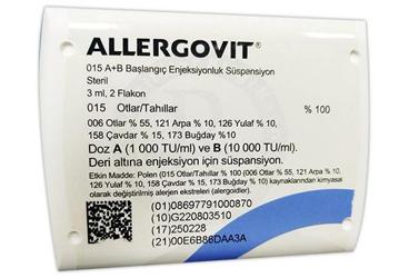 ALLERGOVIT 015 A+B başlangıç enjeksiyonluk süspansiyon kutu görseli