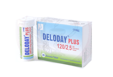 DELODAY PLUS 120/2.5 mg efervesan 20 tablet kutu görseli
