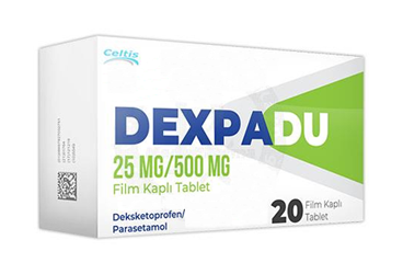 DEXPADUO 25/500 mg 20 film KAAPLI tablet kutu görseli