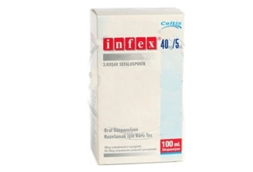 INFEX 50 mg/5 ml oral süspansiyon hazırlamak için kuru toz 100 ml kutu görseli