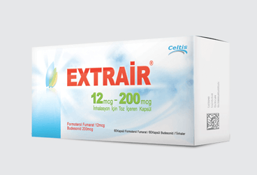 EXTRAIR 12 MCG-200 mcg inhilasyon için toz içeren 60+60 kapsül kutu görseli