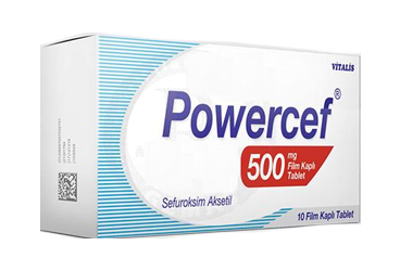 POWERCEF 500 mg 10 film kaplı tablet kutu görseli