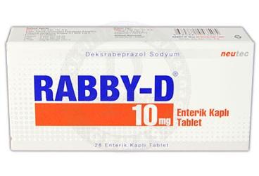 RABBY-D 10 mg 28 enterik kaplı tablet kutu görseli