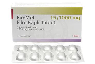 PIOCOMB 15/1000 mg 30 film kaplı tablet kutu görseli